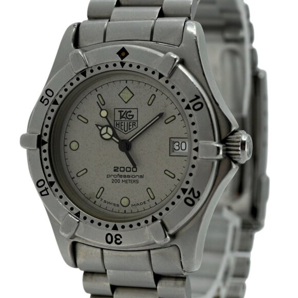 Tag Heuer 34mm Midsize Professional 2000 Series Grey Dial Watch - Picture 1 of 8